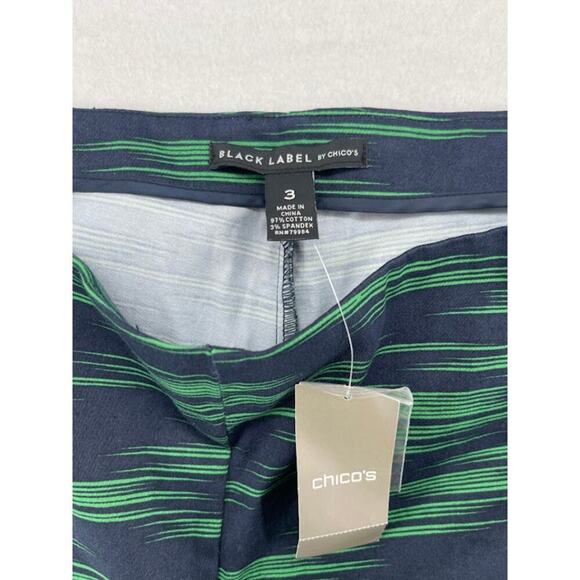 Chico's Black Label Ankle Pants Sateen Blue/Green NWT Size 3 (14) - Picture 2 of 6
